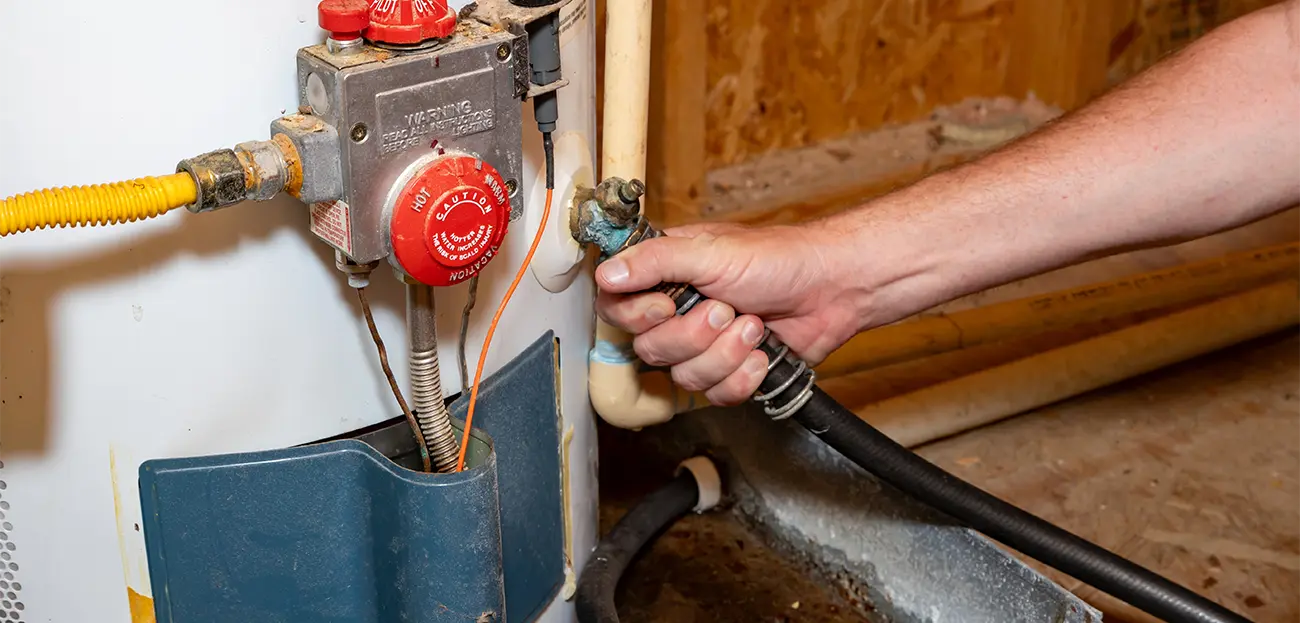 water heater draining